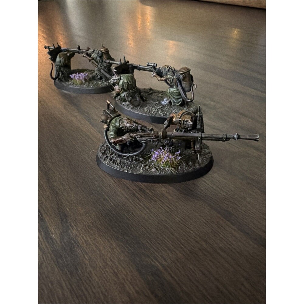 Warhammer Age of Sigmar Skaven Warplock Jezzails Unit Painted Lot Of 3